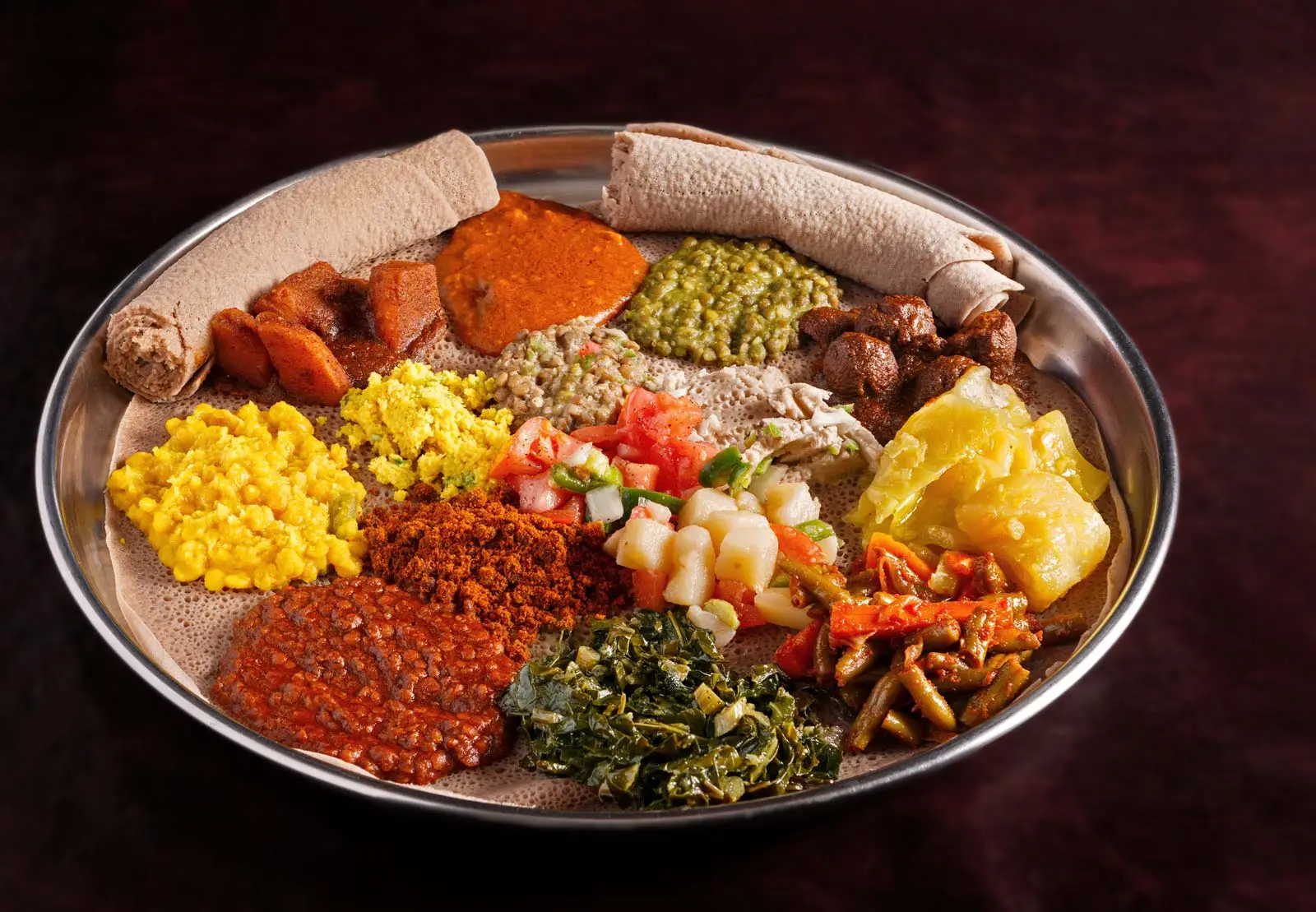 Communal Ethiopian Dining Platter and Coffee Ceremony
